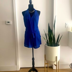 Royal blue halter romper